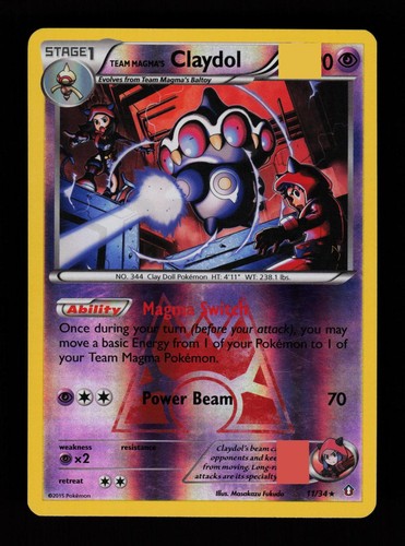 Team Magma's Claydol 11/34 Reverse Holo Rare Double Crisis Pokemon Cards