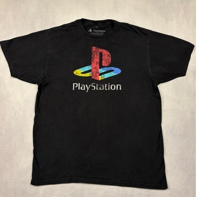 PlayStation Mens Graphic T-Shirt Black Large Ripple Junction Retro Logo L