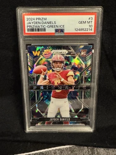 2024 Panini Prizm - Prizmatic Jayden Daniels #3 Green Ice Prizm (RC) PSA 10