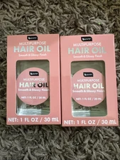 2 B-pure Multipurpose HAIR OIL Smooth & Glossy Finish 1fl Oz NEW Glass Bottle