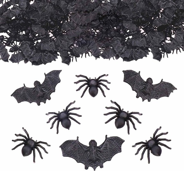 Halloween Deko 100 StüCk Schwarze Spinnen FledermäUse Konfetti Tischdeko-image