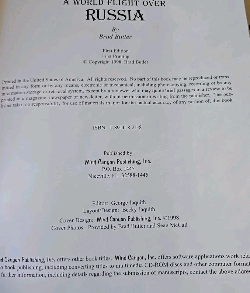 A World Flight Over Russia, Author  Signed Pre-owned Paperback - Image 3 of 4