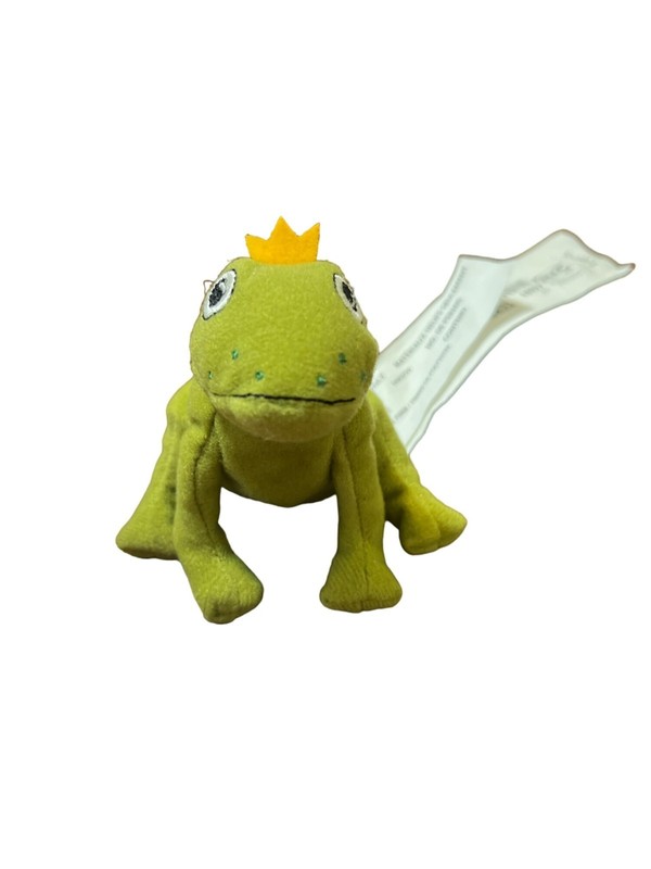 Gulleplutt Frog Prince Plush Finger Puppet Toy With Crown IKEA Green 4"