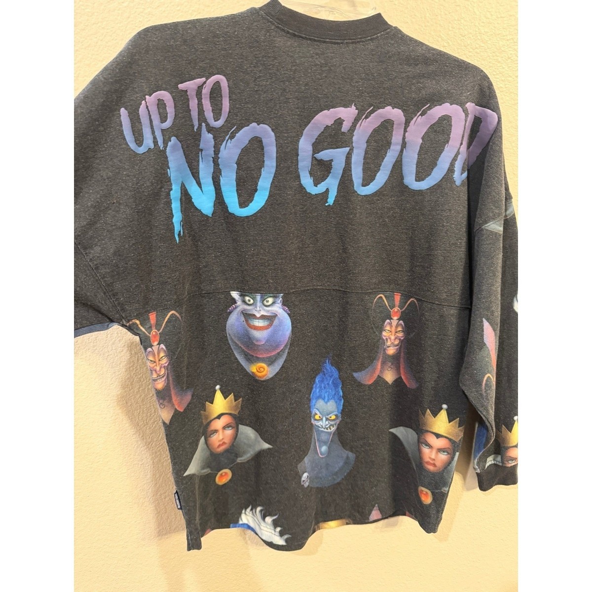 Disney Spirit Jersey Women XS Gray  Villains Up To No Good All Over Print View 4