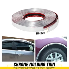 0.7in Chrome Trim Molding Strip Car Door Window Bumper Side Trime 16ft Protector