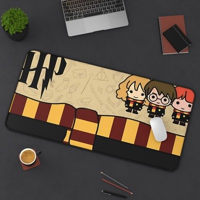 Harry-inspired Gryffindor Trio Desk Mat | Wizard School Mousepad