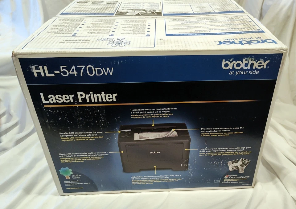 NEW-Brother HL-5470DW, High Speed Laser Printer Wireless Networking, Duplex - Image 4 of 4