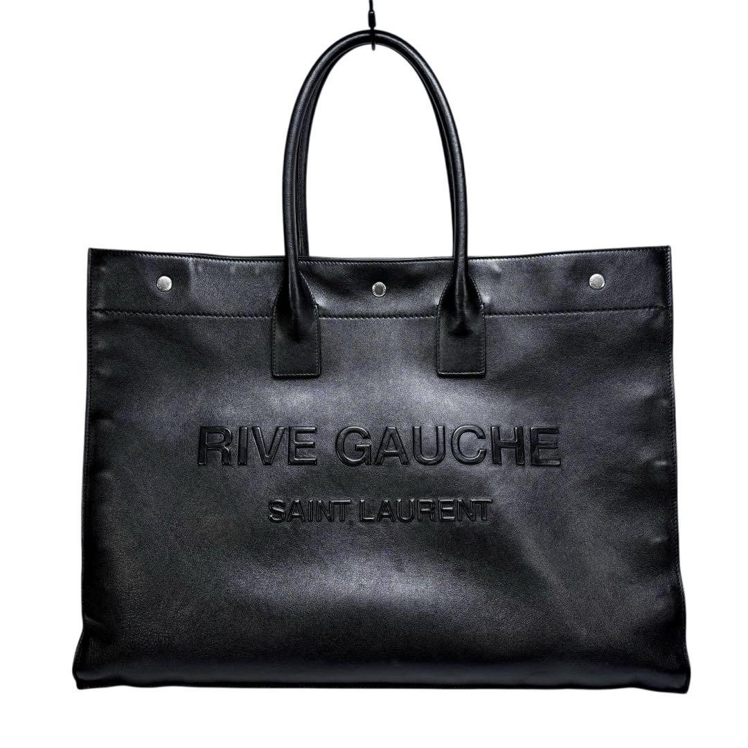 Saint Laurent Rivgauche Tote Bag Leather Black