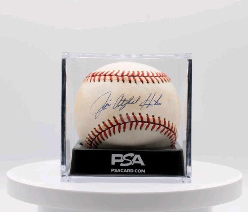 Jim "Catfish" Hunter - Signed OAL Baseball Autographed PSA 9