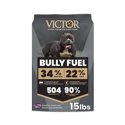 VICTOR Bully Fuel Dry Dog Food, 15 lb   Real Beef First Ingredient, High-C