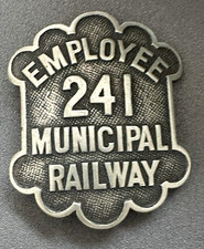 San Francisco MUNICIPAL RAILWAY Employee Badge CABLE CAR San Francisco Maker I&J