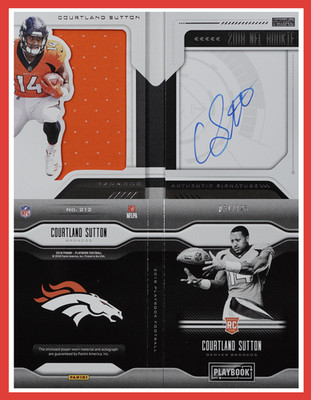 2018 Panini Playbook Courtland Sutton RC Patch Auto Booklet 51/125 Broncos