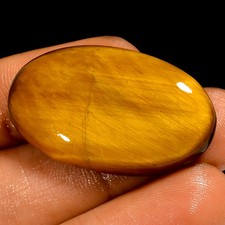 100 Natural Tiger Eye Oval Cabochon Loose Gemstone 35 Ct. 32X19X6 mm UG-2991
