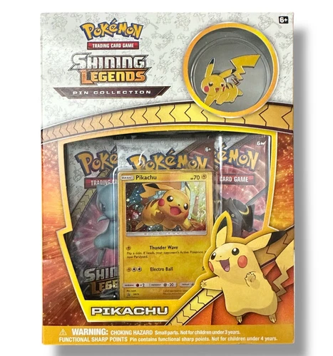 Pokemon TCG: Shining Legends Pikachu Pin Collection Box - Brand New; Sealed