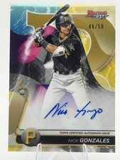 2020 Bowman’s Best Nick Gonzalez Best of 2020 Auto Gold Refractor 49/50 #B20-NG