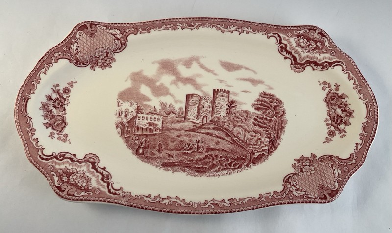 Johnson Brothers Old Britain Castles Pink 12 3/4” Sandwich Tray England 1883