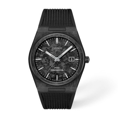 Tissot PRX Powermatic 80 Automatic Date Swiss Made 40mm Black Dial Rubber