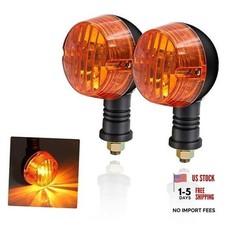 2pcs 12V Round Turn Signal Indicator Lights for Motorcycle - Yellow Turn Signal