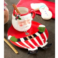 Brand New MacKenzie-Childs Nick's Pick Santa Milk  Cookies Set of 2