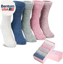 5 Pairs Fuzzy Soft Cozy Comfortable Socks for Women, Casual Sleep Comfy Socks, P