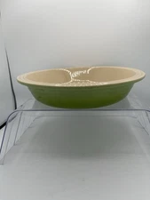Le Creuset Vtg Kiwi Green Stoneware Pie Dish 10” Baking Pan Retired Color