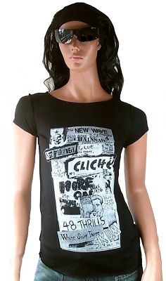 Hot AMPLIFIED CLICHE Chainsaw 48 Thrills Punk New Wave Magazine News T-Shirt g.S