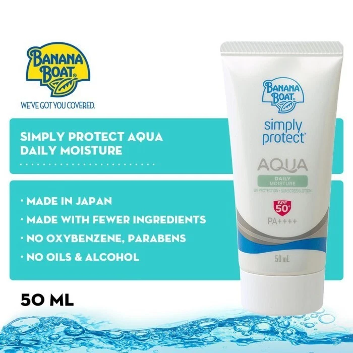 Banana Boat Simply Protección UV Aqua Humedad de Larga Duración FPS50+ PA++++ 50 Ml Foto 4 de 4