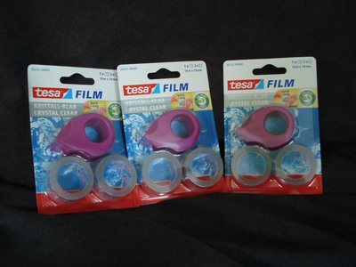 3 Pack Tesa Film Kristall Klar Mini Abroller Nr.58232 2x10mx19mm (1m=0,220 )