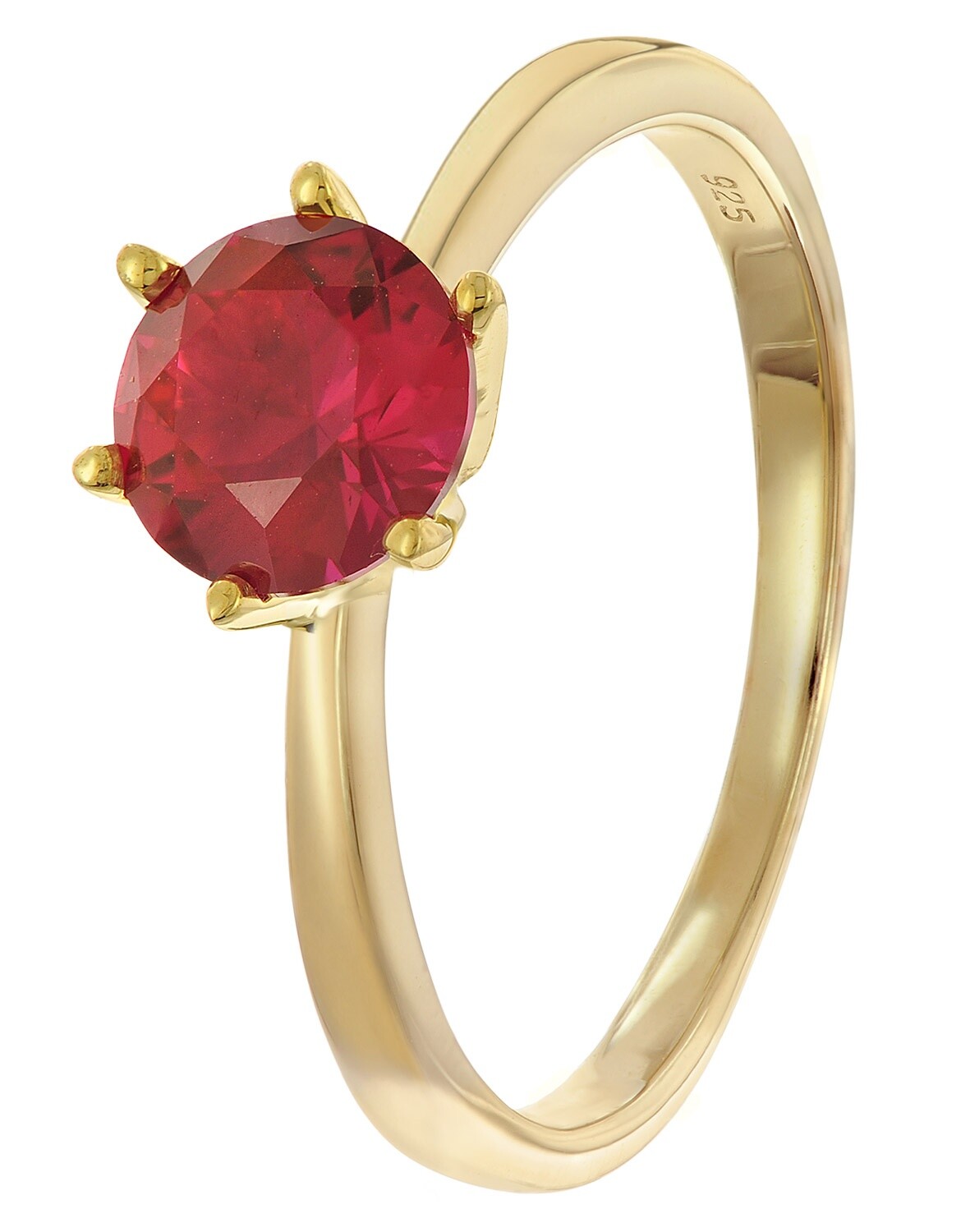 TRENDOR Schmuck Damenring 925 Silber Vergoldet Mit Synthetischem Korund 28046 5490₽