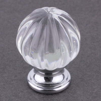 (12 Pack) 1-1/4'' Design Facets Ridge Ball Knob Chrome & Clear Glass