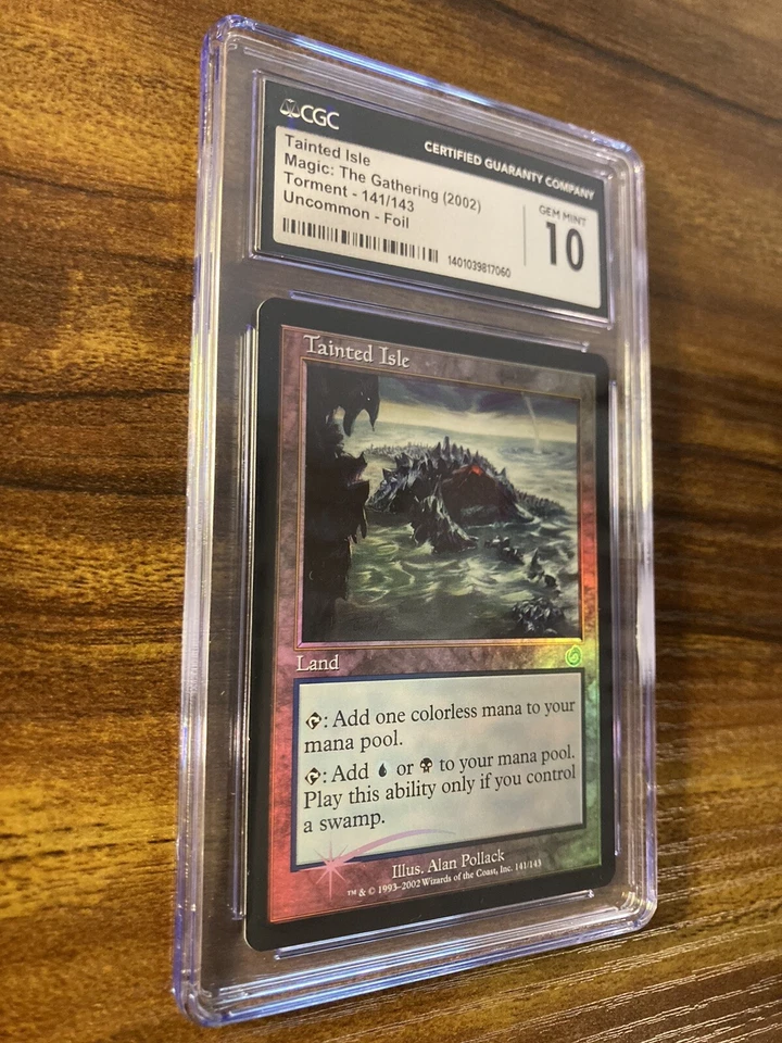 MTG✨TAINTED ISLE FOIL✨Torment CGC 10 GEM MINT Uncommon DUAL MANA Land POP 3 ! - Image 3 of 4