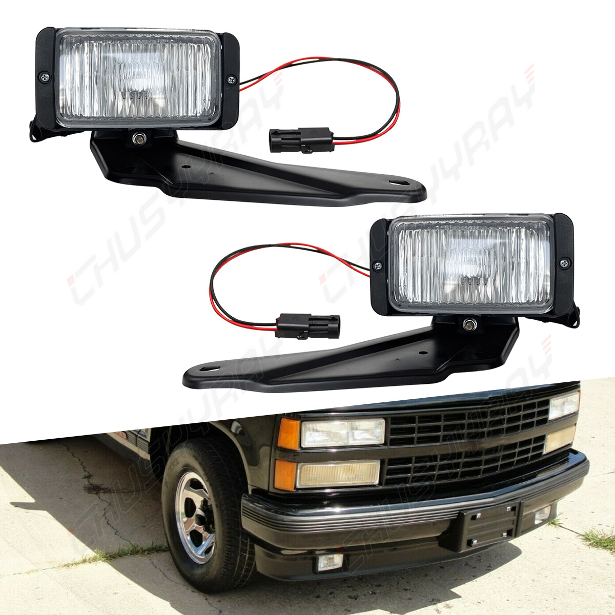 Par De Luces Antiniebla Delanteras Para Chevy GMC C/K 1500 1988-2000 – Halógenas, 55W, Cromadas