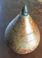 vintage wooden toy spinning tops With Metal Point