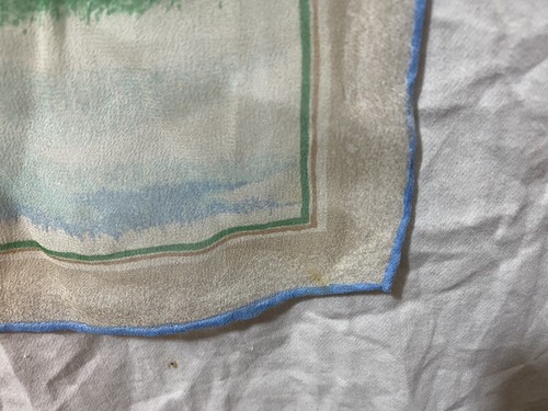 vera ladybug scarf 10 x 40” sheer castles Beige Blue White - Picture 4 of 5
