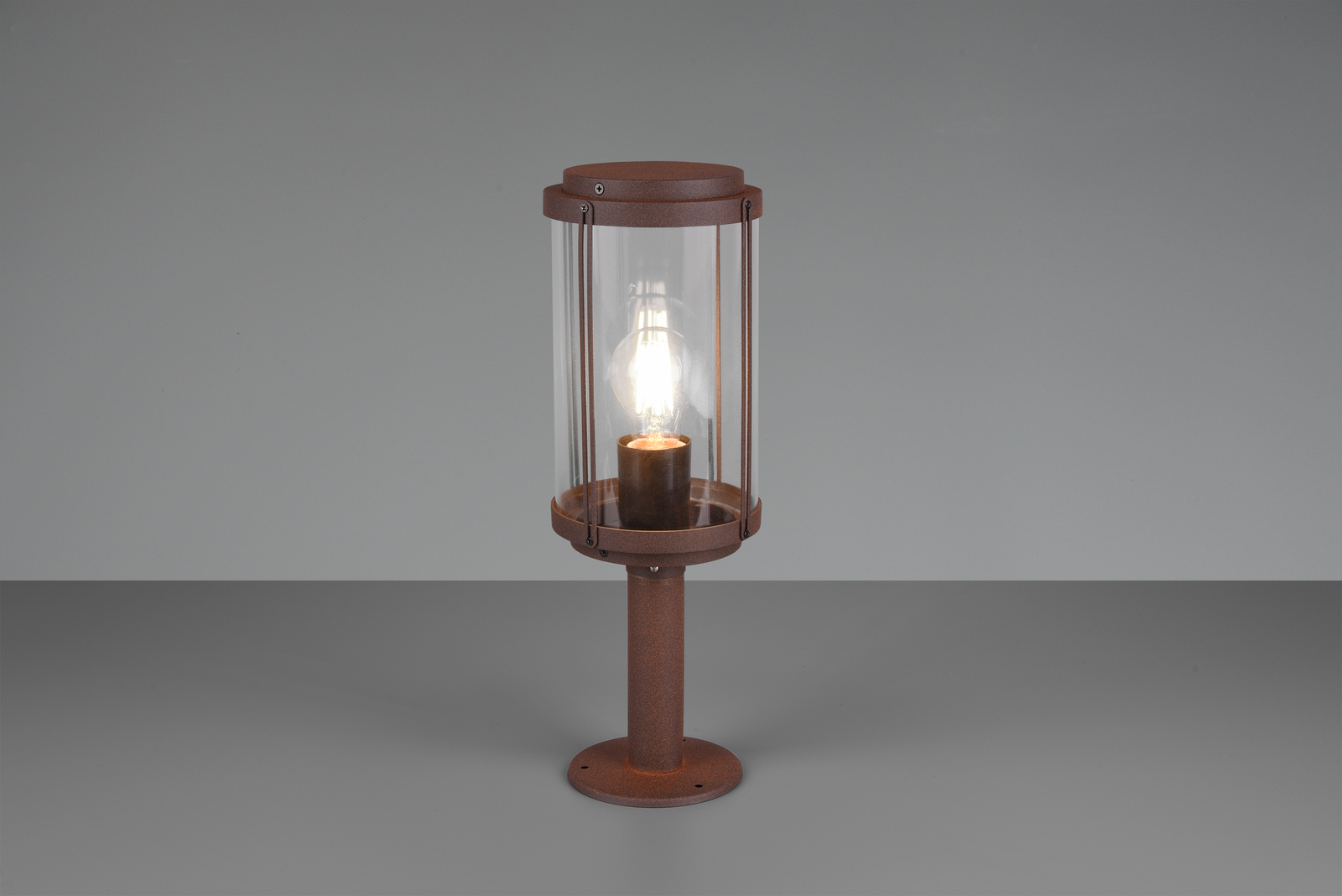 Tanaro Palo Esterno Alluminio Ruggine e Vetro - Illuminazione Vintage E27