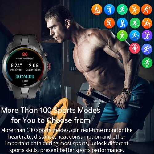 Smart Watch for Men (Call Receive/Dial) Rugged Tactical Fitness Tracker - Picture 5 of 13