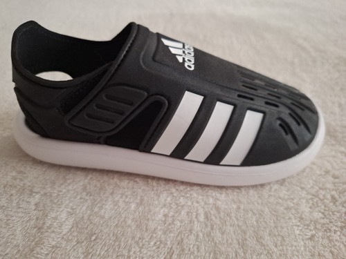 Adidas Kids Closed Toe Water Sandals Black White Lightweight Adjustable Size 1Y - Picture 8 of 8