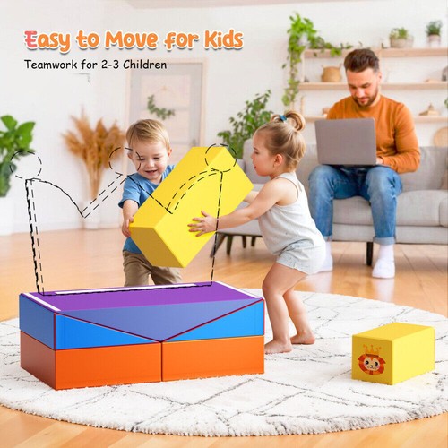 8 in1 Foam Climbing Blocks Foldable Building Sofa Soft Surface Lightweight Lion - Picture 10 of 13