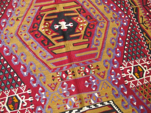 Oversize Turkish Kilim 78x167 Large Kilim Rug 6.6x13.11 Vibrant Color Wool Rug - Picture 11 of 16