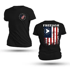 Mickey Freedom Patriotic USA Flag T-Shirt Disney Family Vacation Matching Gift