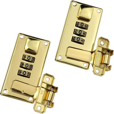 2 Pcs Tool Box Hasp Luggage Combination Lock Briefcase Replacement Lock