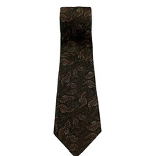 Vintage Skinny Silk Tie Seahorse Novelty Print Brown Maroon Gold