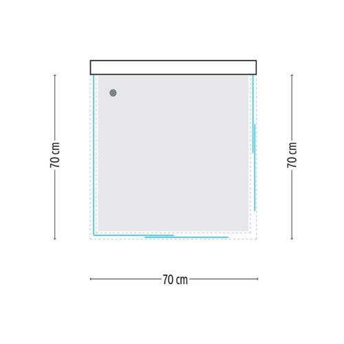 Ogomondo Box Cabina Doccia Corner 3 Lati Cristallo Temprato Trasparente 70x70x70 - Imagen 4 de 4
