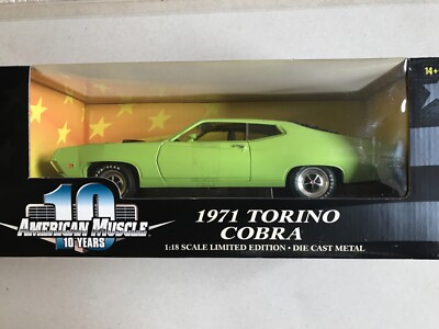 Ertl American Muscle 1971 Torino Cobra Ford 10 years Anniversary 1:18 Green