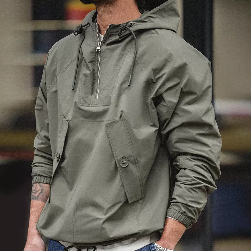 Men s Mountain Climbing Jacket Windproof Hooded Coat Windbreaker Workwear Loose