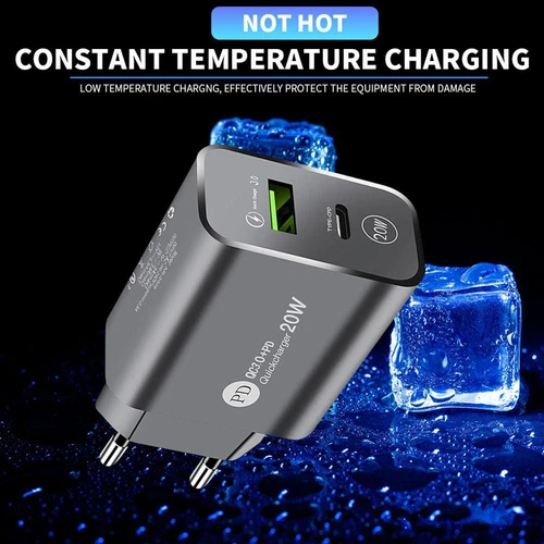 20W Dual USB Typ-C Wand Schnellladegerät PD Netzteil EU Stecker - Bild 8 von 15
