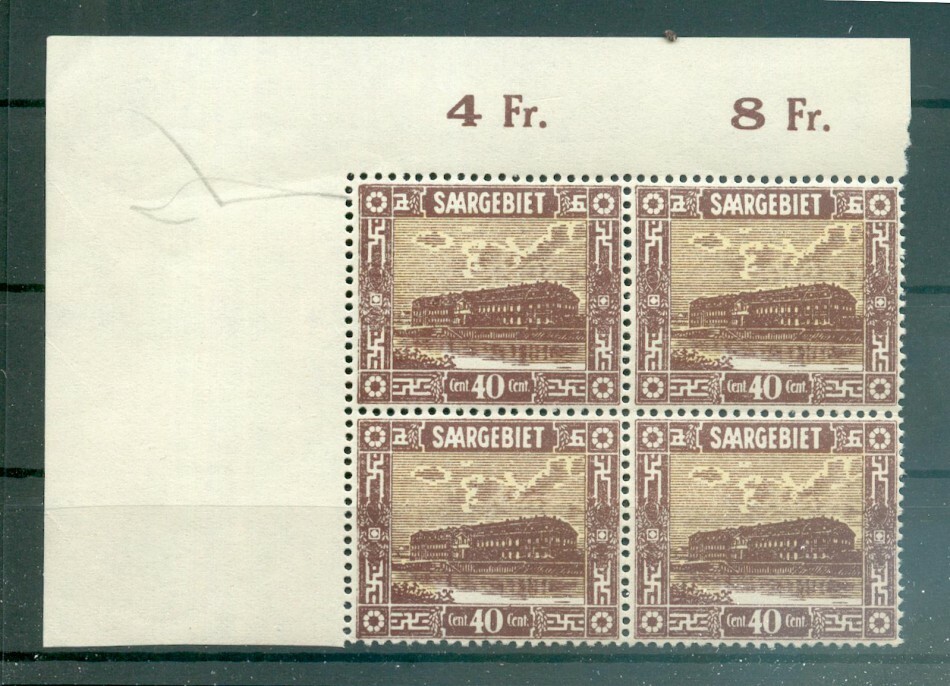 Saar 91 Corner Margin-VB** MNH Mint Never Hinged (F3661)