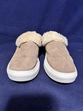Minnetonka Tan Suede Sherpa Lined Clog Slipper Size 9 40461 Windy