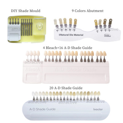 Dental  lvoclar 20 Color A-D Shade Guide Bleach Natural Die Veneer Template
