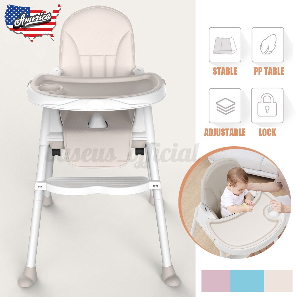 zobo high chair wood